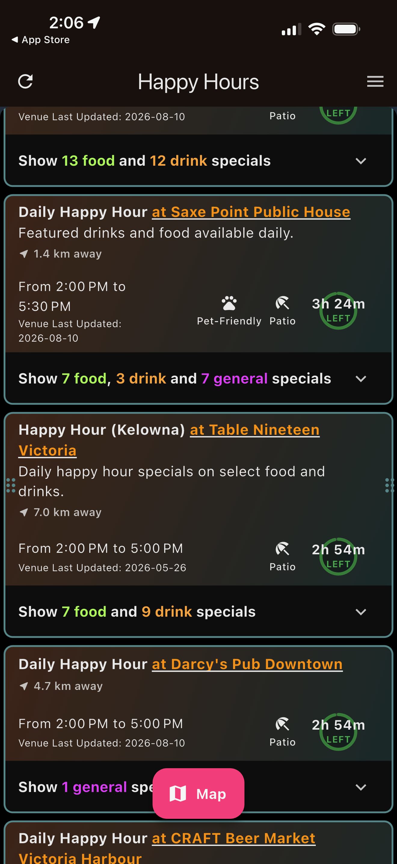 Happy Hours App Real-Time Deals and Live Timers
