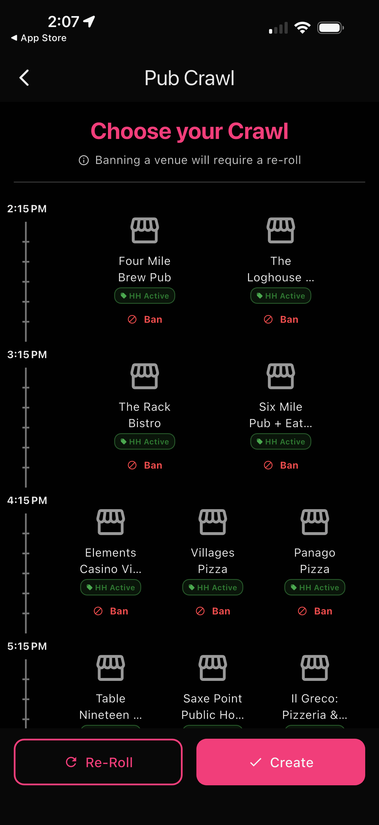 Happy Hours App Pub Crawl Route Planner
